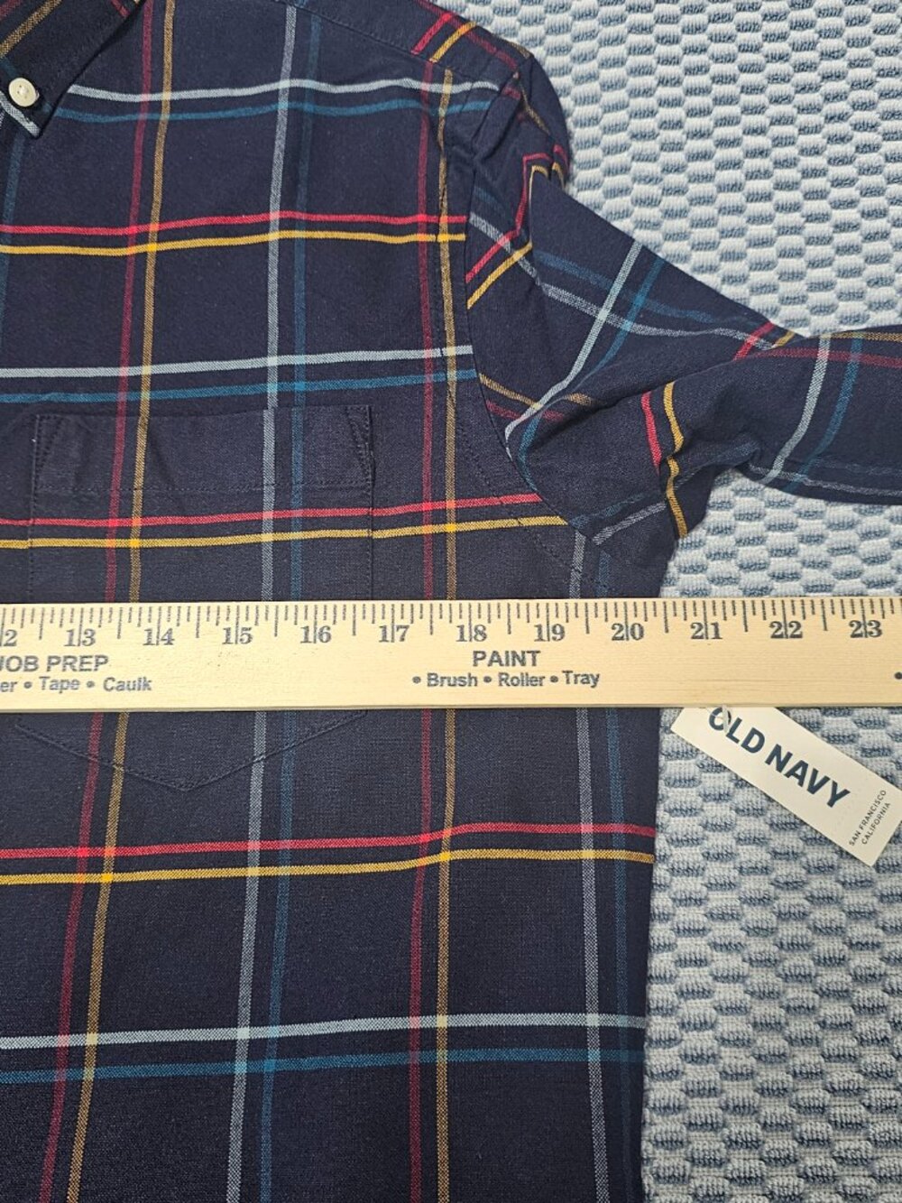 NEW Old Navy Slim Fit Men's Blue Plaid Flannel Shirt - Size Small - Picture 6 of 7